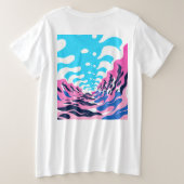 Abstract Dream Wave – Vibrant Surreal Flow Große Größe T-Shirt (Design Rückseite)