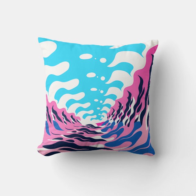 Abstract Dream Wave – Vibrant Surreal Flow Kissen (Vorderseite)