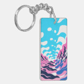 Abstract Dream Wave – Vibrant Surreal Flow Schlüsselanhänger (Vorderseite links)