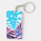 Abstract Dream Wave – Vibrant Surreal Flow Schlüsselanhänger (Rückseite)