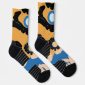Abstract Dream Wave – Vibrant Surreal Flow Socken (Rechts)