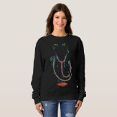 Abstract Dripping Stethoscope – Medical Art Sweatshirt (Vorne ganz)