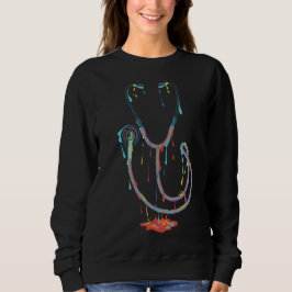 Abstract Dripping Stethoscope – Medical Art Sweatshirt