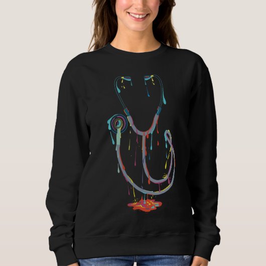 Abstract Dripping Stethoscope – Medical Art Sweatshirt (Vorderseite)