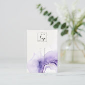 Abstract Dusky Lilac Watercolor Agate Hairpin Logo Visitenkarte (Stehend Vorderseite)
