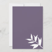 Abstract dusty purple white sketch floral wedding einladung (Rückseite)