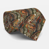 Abstract Earth Tone Camouflage Pattern Krawatte (Gerollt)