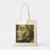 Abstract Earth-Tone Face Tote Bag Tragetasche (Rückseite)