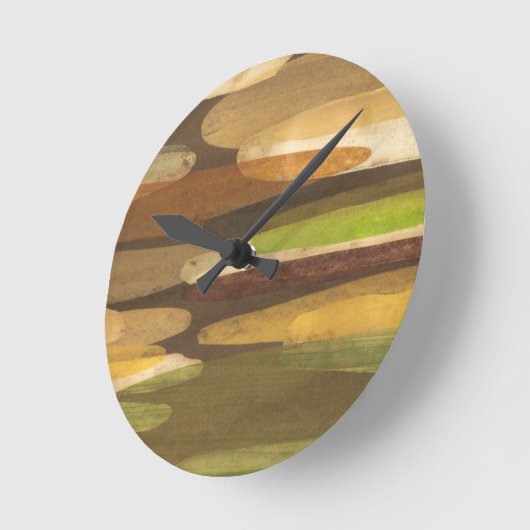 Abstract Earth Tone Landscape Runde Wanduhr (Winkel)