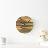 Abstract Earth Tone Landscape Runde Wanduhr (Zuhause)