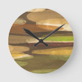 Abstract Earth Tone Landscape Runde Wanduhr (Vorderseite)