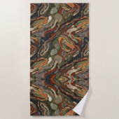 Abstract Earth Tone Swirl Pattern Strandtuch (Vorderseite)