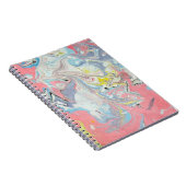 Abstract Ebru Water Marbling Pastel Heart Shaped Notizblock (Rechte Seite)