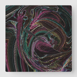 Abstract Electric Lights Rooster Wall Clock Quadratische Wanduhr