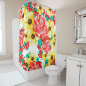 Abstract elegance seamless pattern with floral bac duschvorhang (Beispiel)
