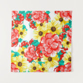 Abstract elegance seamless pattern with floral bac wandteppich (Vorderseite (Horizontal))