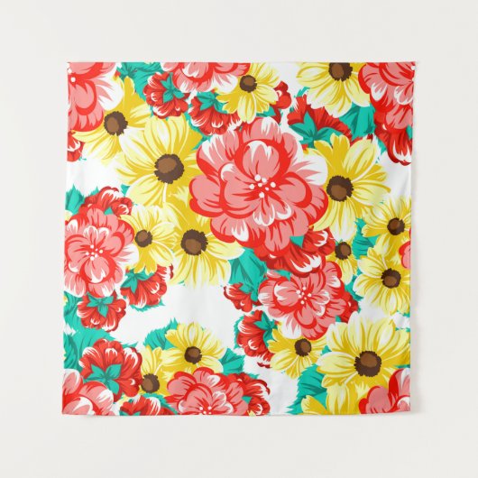 Abstract elegance seamless pattern with floral bac wandteppich (Vorderseite)