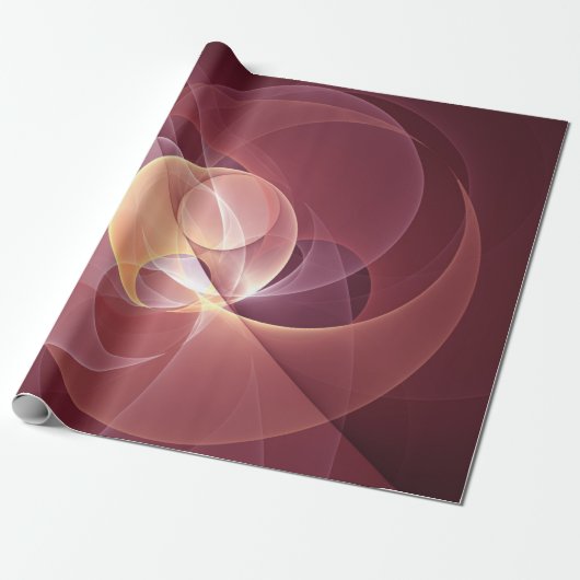 Abstract Elegant Modern Wine Red Fractal Art Geschenkpapier (Ungerollt)