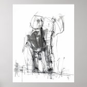 Abstract Elephant Sketch – Expressive Wildlife Art Poster (Vorne)