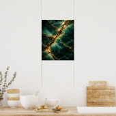 Abstract Emerald Green Jade and Gold Art Poster (Küche)