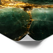 Abstract Emerald Green Jade and Gold Art Poster (Ecke)