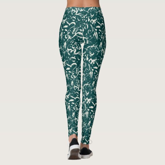 Abstract Emerald Green Leggings  (Rückseite)
