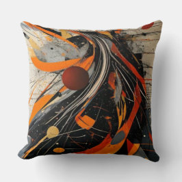 Abstract Energetic Swirl Throw Pillow Kissen