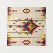 Abstract ethnic geometric pattern, Ikat geometric Wandteppich (Vorderseite (Horizontal))