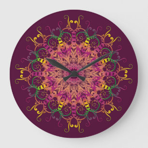 Abstract ethnic mandala. große wanduhr