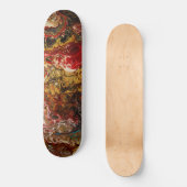Abstract Expressionism Black Gold & Red Skateboard (Vorderseite)