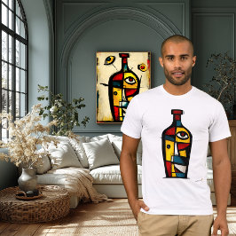 Abstract Expressionist Bottle | Modern Symbolic T-Shirt