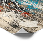 Abstract Expressionist Cat Portrait Modern Animal  Poster (Ecke)