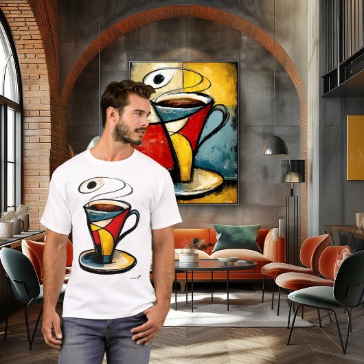 Abstract Expressionist Coffee Cup | Modern Symbol T-Shirt