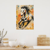 Abstract Expressionist Horse Painting Dynamic Poster (Küche)