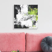 Abstract Expressionist Impasto Black White Neon Gr Leinwanddruck (Insitu (Wohnzimmer))
