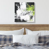Abstract Expressionist Impasto Black White Neon Gr Leinwanddruck (Insitu (Schlafzimmer))