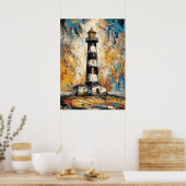 Abstract Expressionist Lighthouse Painting Coastal Poster (Küche)