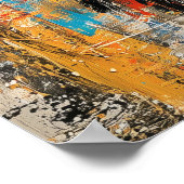 Abstract Expressionist Lion Portrait Modern Wild Poster (Ecke)