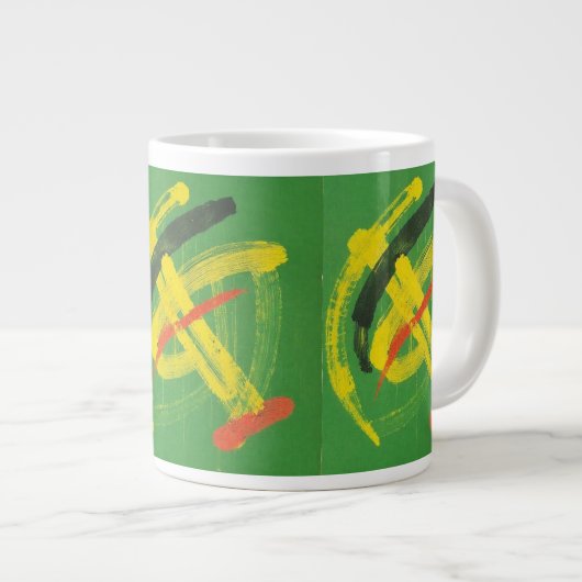 Abstract Expressionist Mark Making Fine Art Mug Jumbo-Tasse (Vorderseite Rechts)