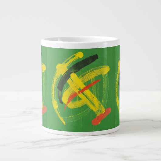 Abstract Expressionist Mark Making Fine Art Mug Jumbo-Tasse (Vorderseite)