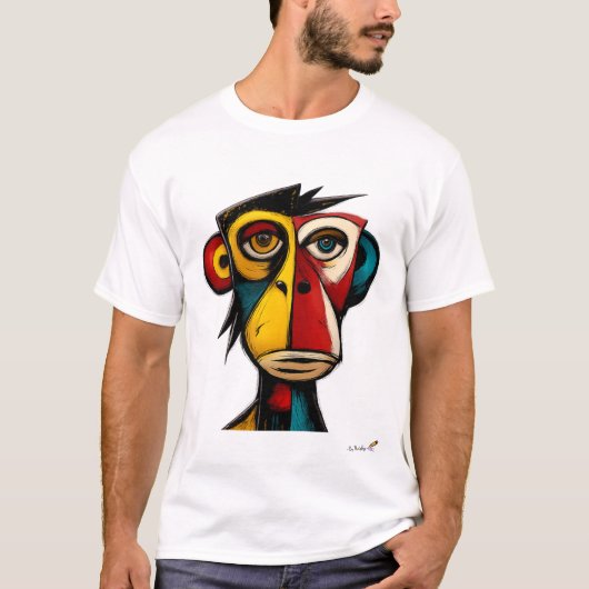 Abstract Expressionist Monkey | Modern Geometric T-Shirt (Vorderseite)