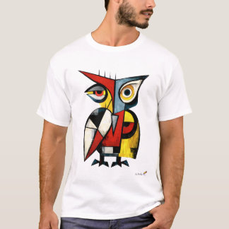 Abstract Expressionist Owl Modern Animal Art T-Shirt