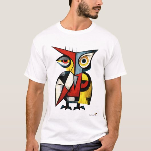 Abstract Expressionist Owl Modern Animal Art T-Shirt (Vorderseite)