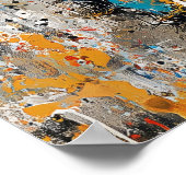 Abstract Expressionist Seahorse Painting Coastal Poster (Ecke)