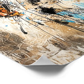 Abstract Expressionist Starfish Painting Coastal Poster (Ecke)