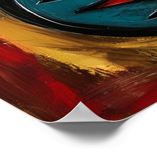 Abstract Expressionist Ukulele – Symbolic Modern Poster (Ecke)