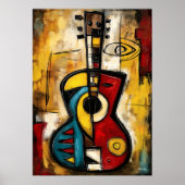 Abstract Expressionist Ukulele – Symbolic Modern Poster (Vorne)