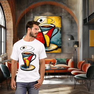Abstract-Expressionistische Kaffeetasse   Modernes T-Shirt
