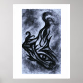 Abstract Eye and Flame Charcoal Art Poster (Vorne)