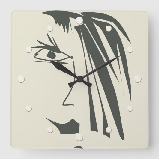 Abstract Face, Art. Quadratische Wanduhr (Vorderseite)